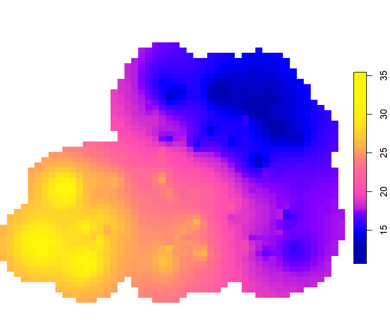 Interpolación por IDW (Inverse Distance Weighting) de los datos del acuífero Wolfcamp.